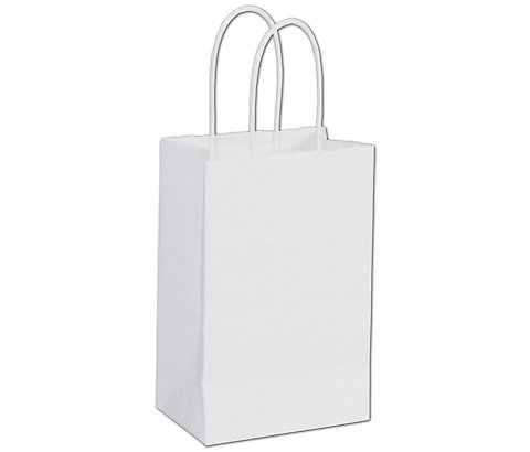 These White Paper Mini Cub Shoppers are perfect for small gifts and retail goods.