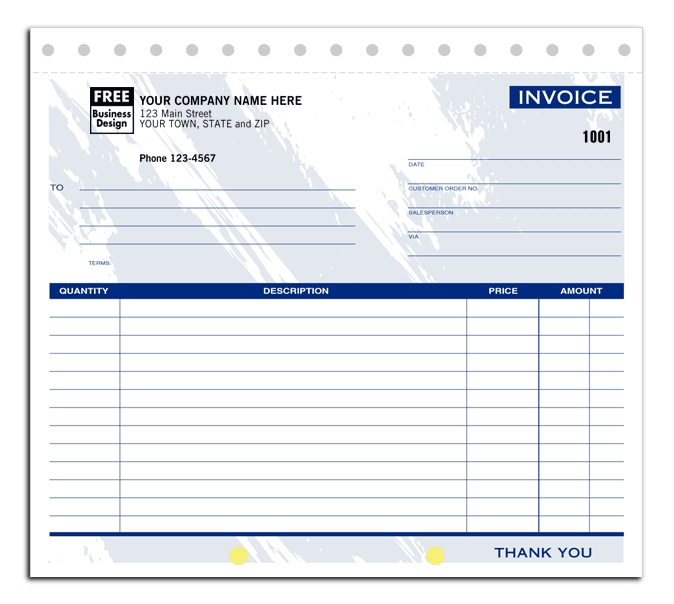108T - Compact Carbonless Invoices, Colored Background