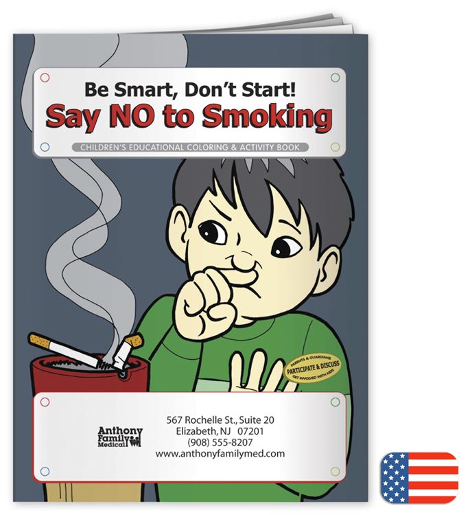 Promotional Smoking Coloring Book with Custom option