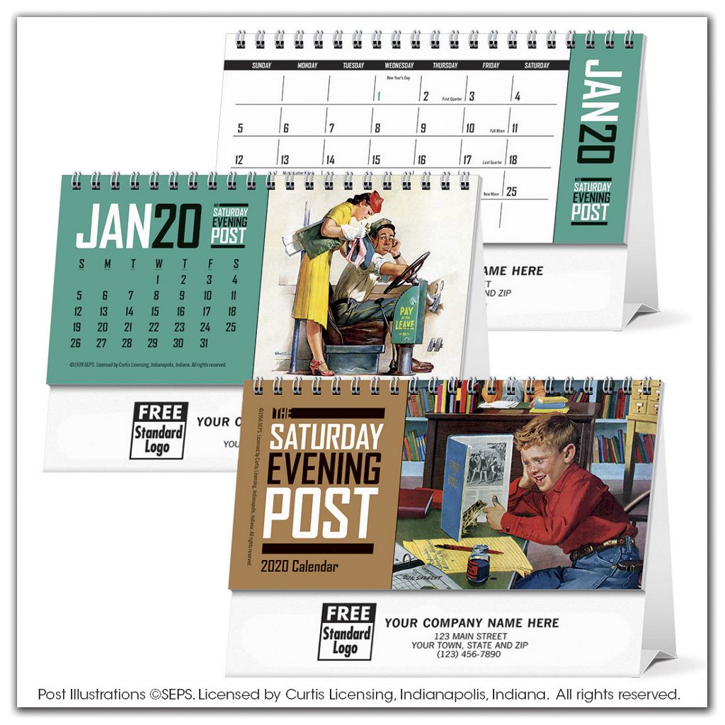 2020 customized calendar with the Saturday Evening Post edition