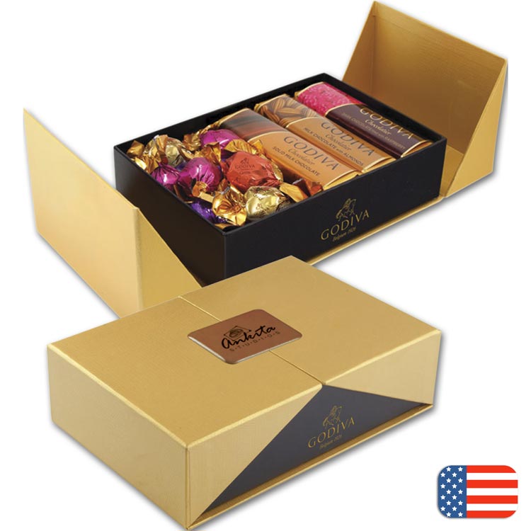Golden gift box with goldiva  to promote your business