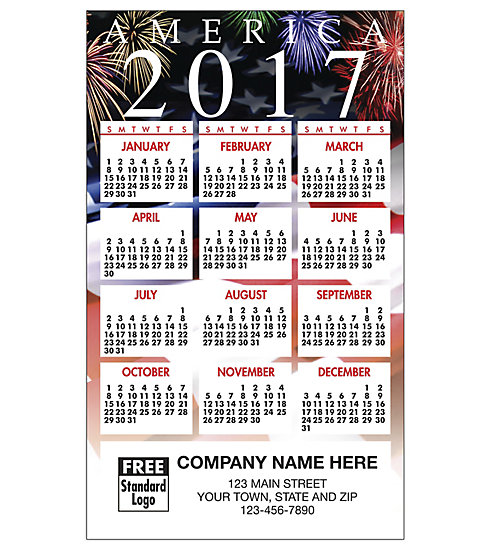 2017 self-adhesive calendars with patriotic designs.