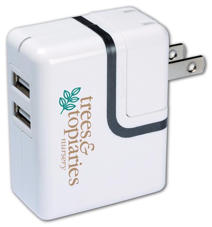 Custom Dual USB Port AC Mobile Charger for Promotion
