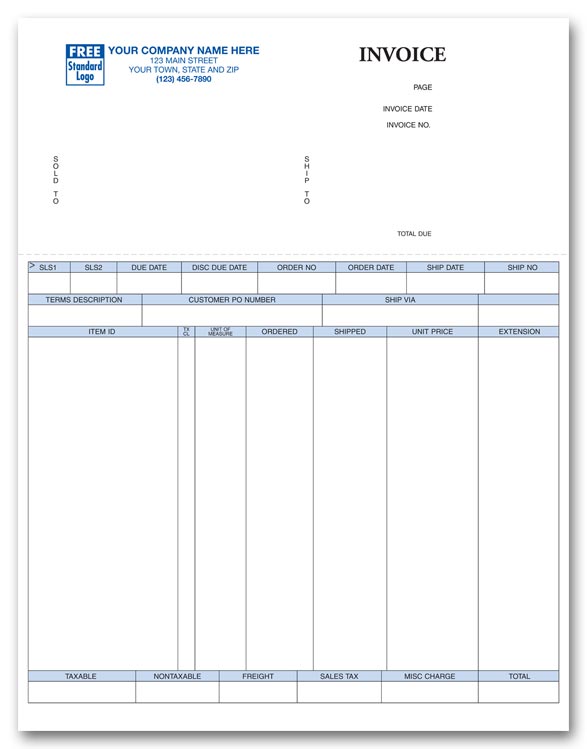 Custom Laser Invoices incorporates your logo with all the necessary invoicing columns for guaranteed efficiency.