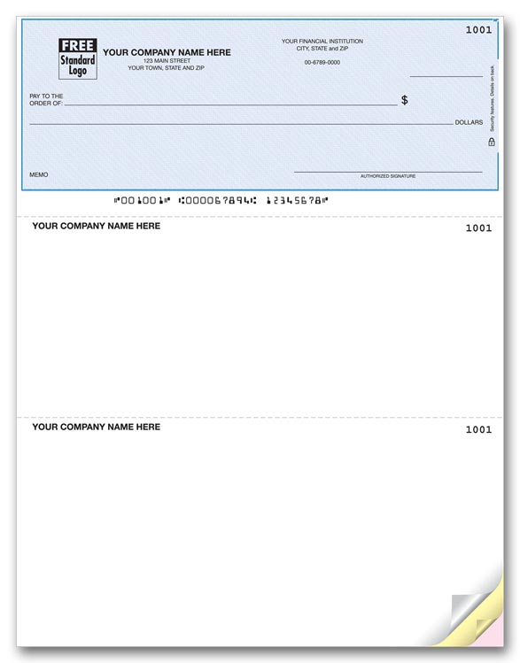 Software compatible checks help you pay payroll or bills. Compatible with various software. Detachable bottom stub.