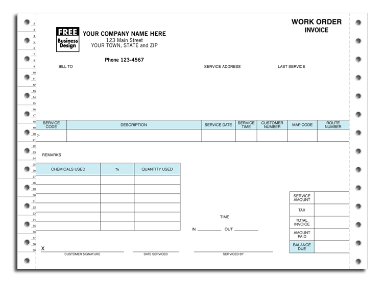 Custom Continuous Pest Control Work Orders/ Invoices keep all of your jobs in order. Customizable online.