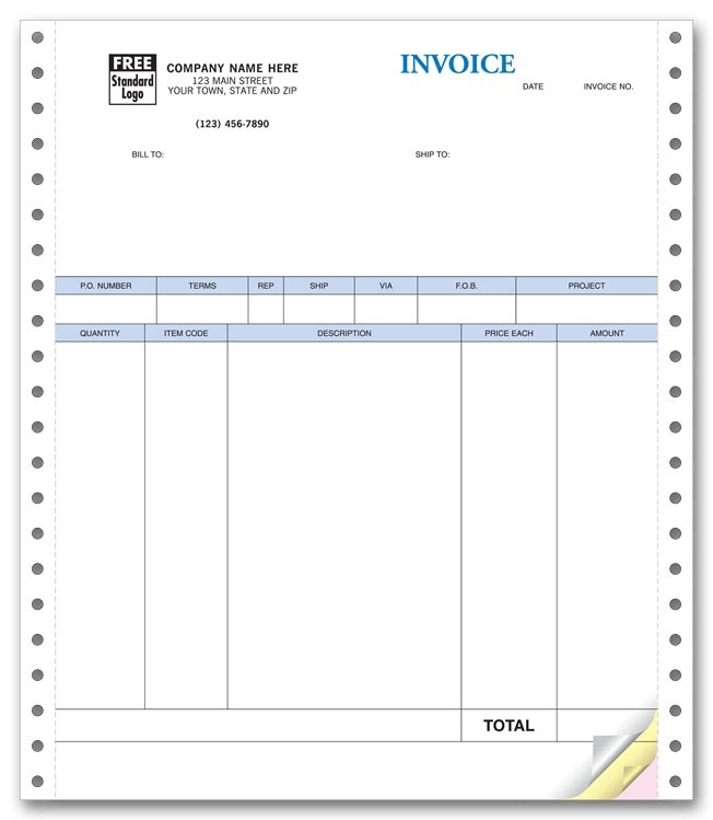 13051A - Continuous QuickBooks® Product Invoices, Quadruplicate