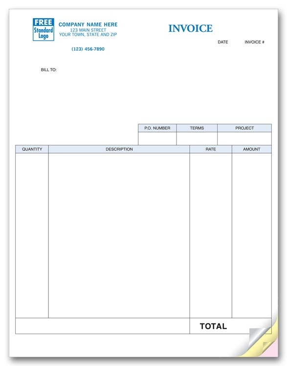 This Laser Service Invoice boasts ample room to record all pertinent information.