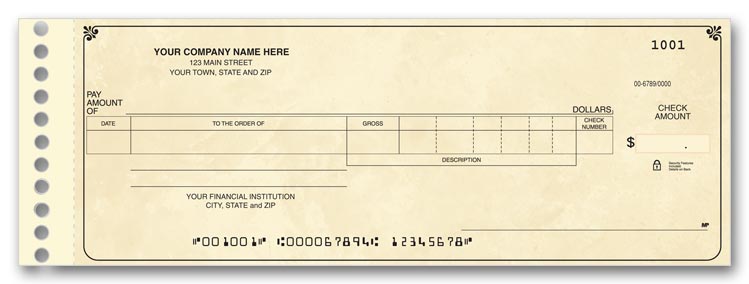 Custom Payroll/General Expense Center Check