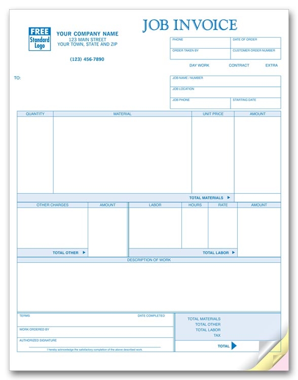 Ensure all of the details are in one place with this Laser Job Invoice.
