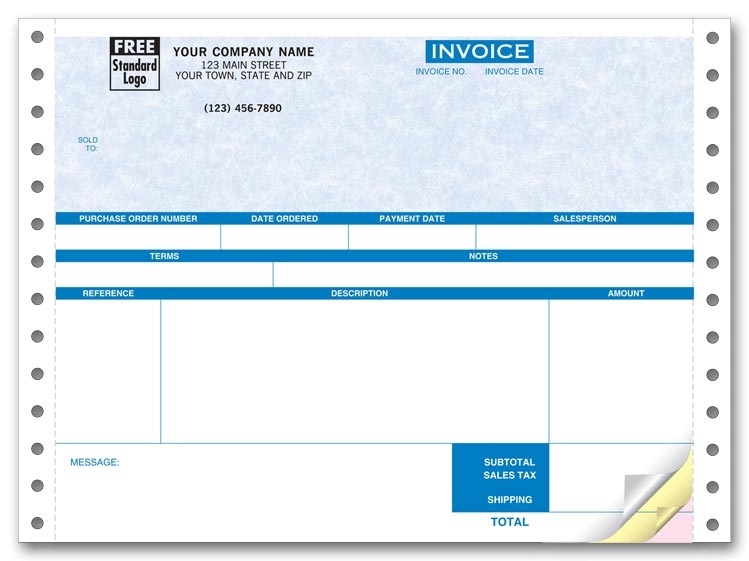 13175G - One-Write Plus Continuous Service Invoices