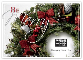 Beautiful holiday card with be merry full-color imagery and personalization.