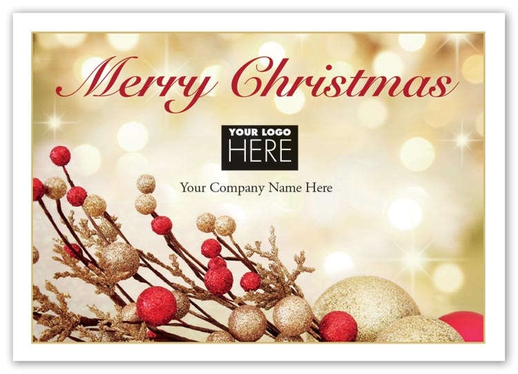 Christmas card with elegant berry designs and custom options
