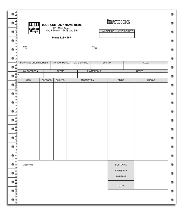 13226 - Continuous Invoice with Packing List/Label for One-Write Plus