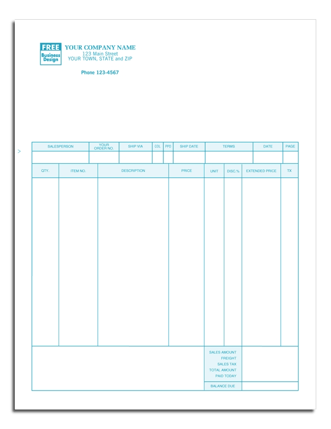 A perfect and simple invoice with plenty of room to record necessary information.