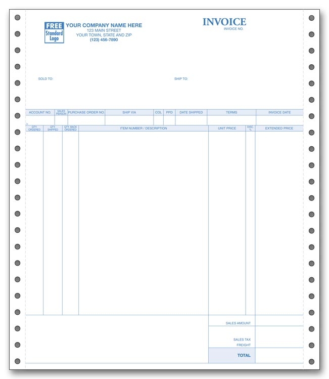 13386 - Continuous Invoices | Redwing® Invoices