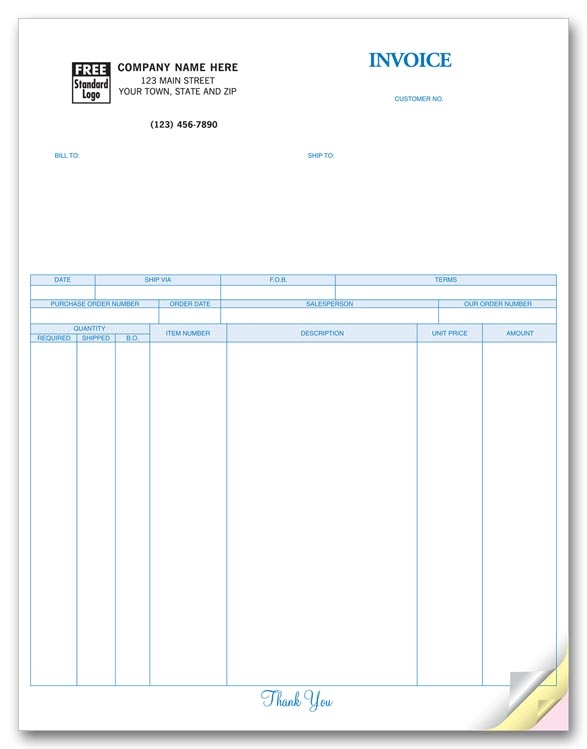 Perfectly simple Laser Invoices to record all necessary infomration. 