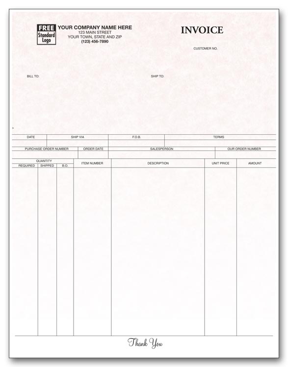 Give your customers the details with this Parchment Product Invoice.