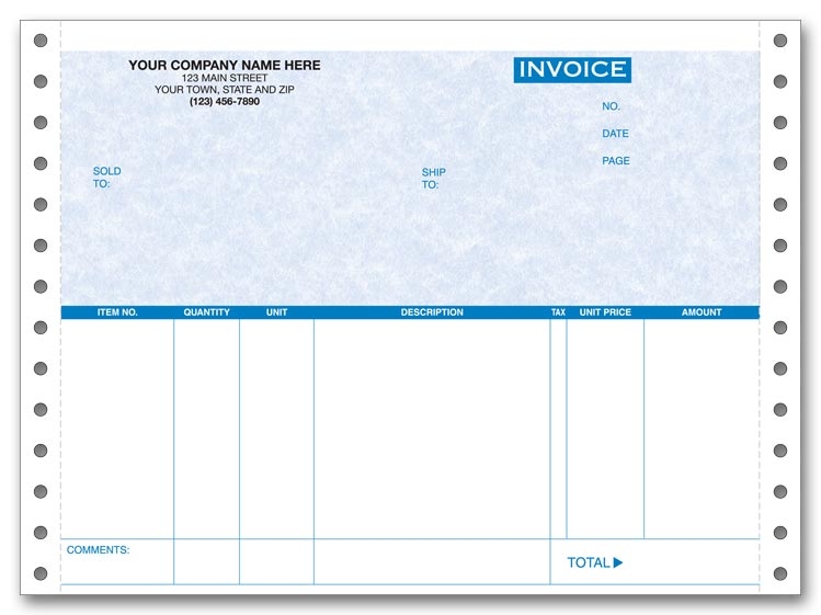 13554G - Custom Printed Continuous Invoices