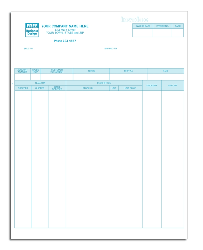 A perfect and simple invoice with plenty of room to record necessary information.