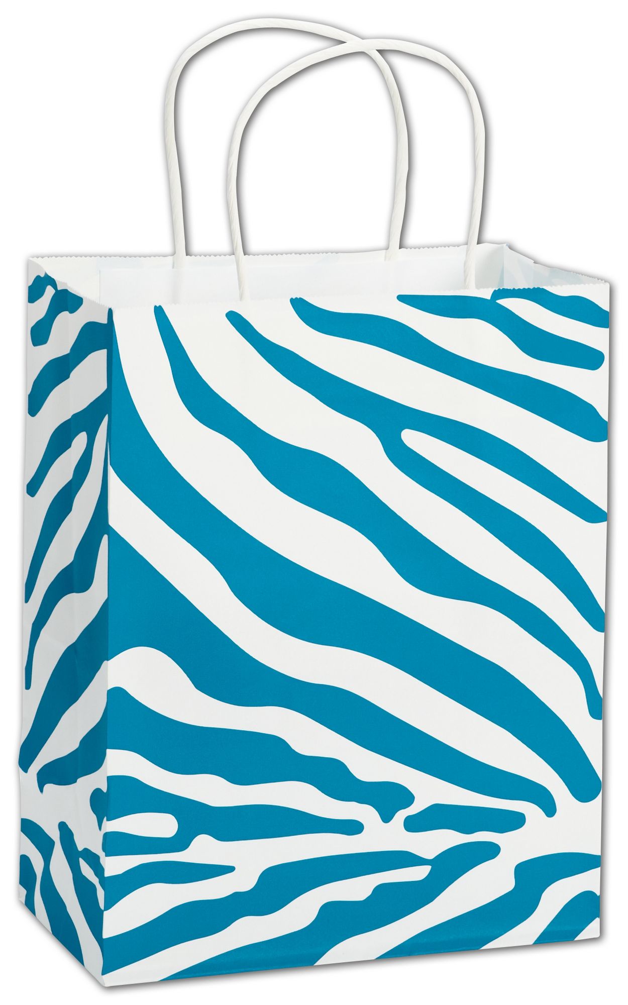 Paper Shopping Bag with Turquoise Cheetah Print makes wrapping or gift giving fun.