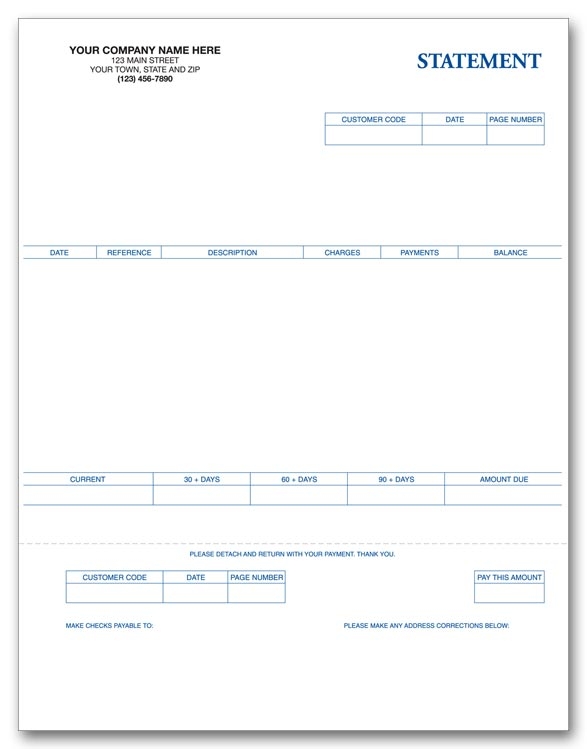Laser Printed Statements allow you to offer detailed statements to your customers.