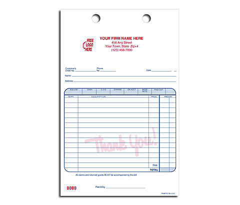 9 lines Register Form that includes personalization up to 4 lines and with die cut holes fit most standard registers.