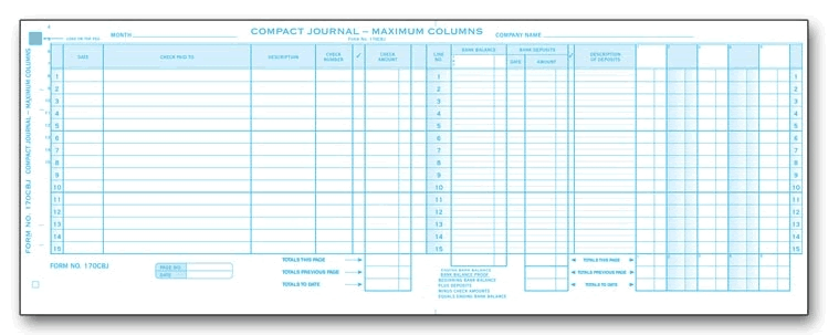 170CBJ - Compact One-Write System Journals