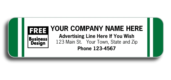 Green and white labels are ideal for advertising your business.