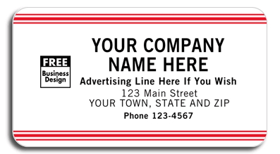 White and Red advertising labels are perfect for promoting your business.