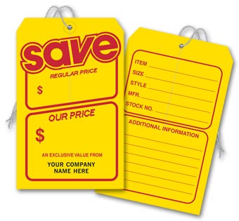181 - Price Tag Printing - Pre-strung Jumbo Price Tags