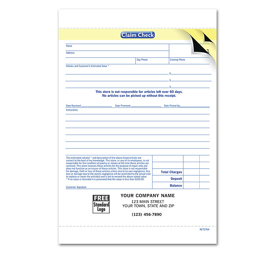 RET0764 - Jewelry Repair Order with Envelope, Large