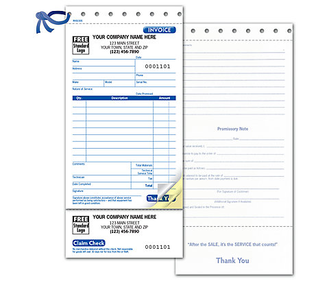Carbonless Service Order forms for clear, clean copies. Consecutive numbering available.