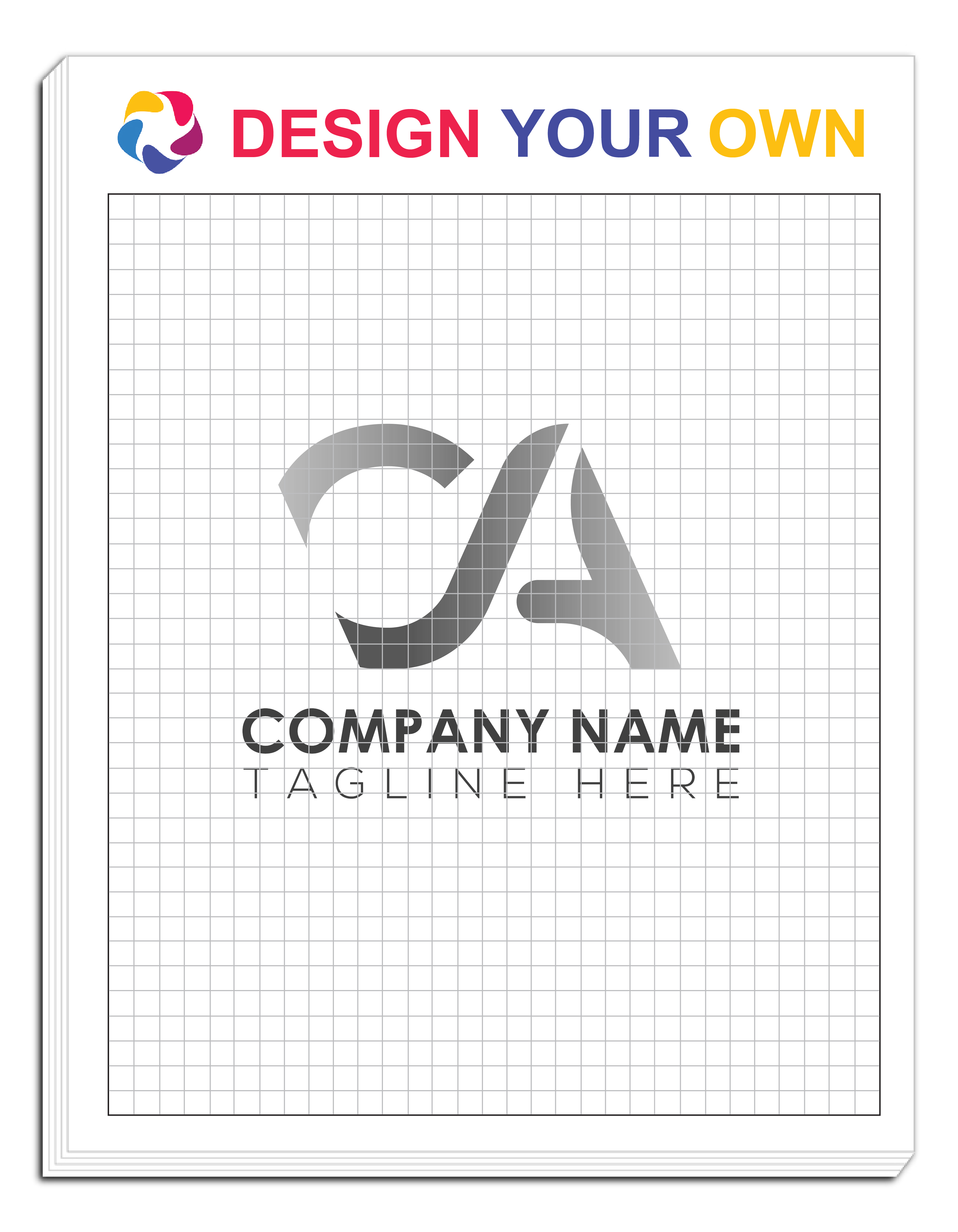 Custom printed graph pads with full color logo