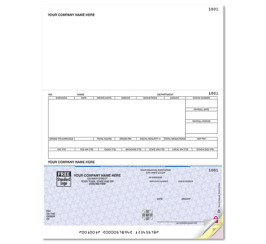 DacEasy® Laser Payroll Checks help make payroll easy. 2 detachable top stubs. For use with inkjet and laser printers.