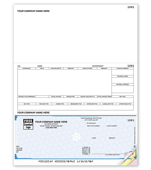 DacEasy® Laser Payroll Checks help make payroll easy. 2 Detachable top stubs. For use with inkjet and laser printers.