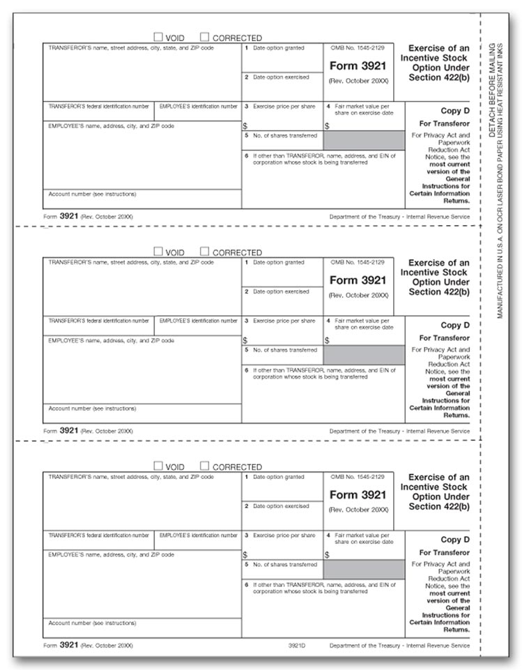 TF3921D - 3921 Laser Tax Forms, Copy D