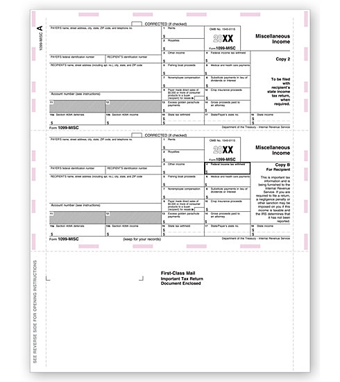 TF5113 - IRS Tax Form Self-Mailer - Laser 1099-MISC