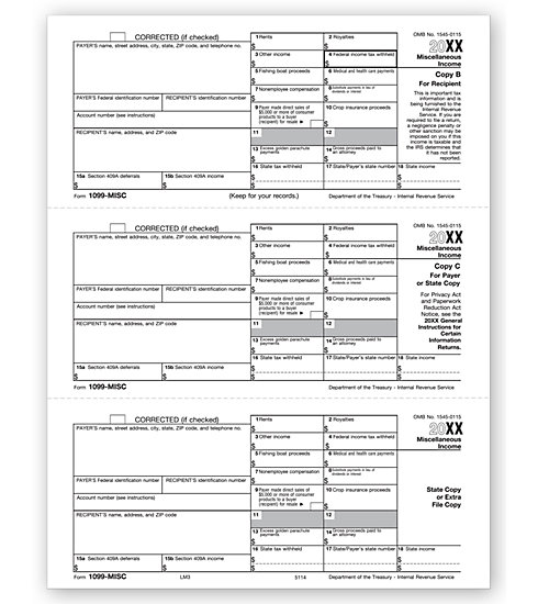 TF5114 - IRS Tax Forms - Laser 1099 Miscellaneous Income