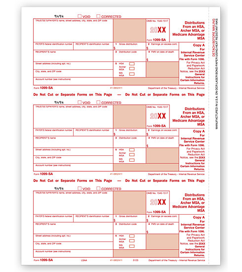 TF5123 - Laser Tax Forms - 1099-SA Federal Copy A