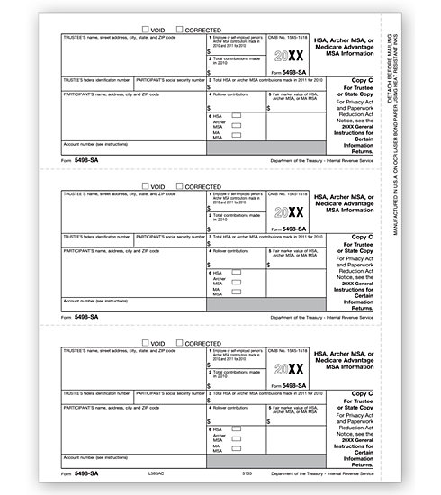 TF5135 - Laser 5498-SA Form - Trustee or State Copy C