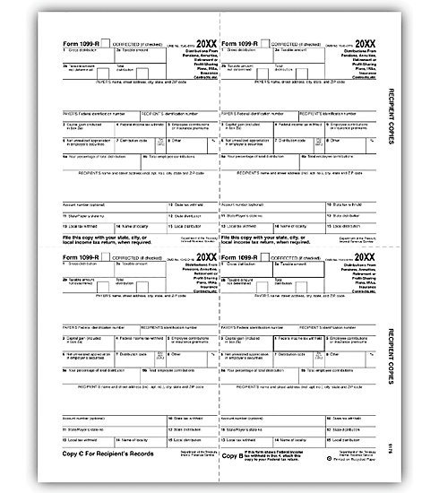 TF5175B - Bulk 1099 Forms - 1099-R Recipient Copy B, C, 2