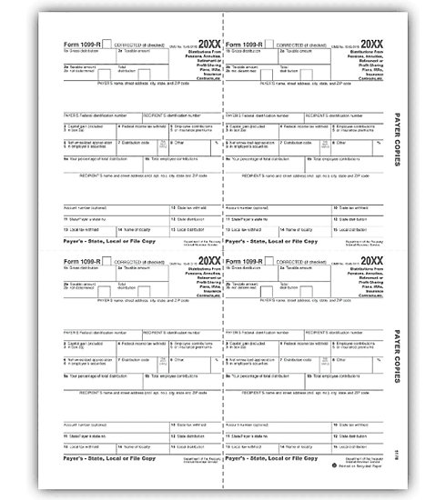 TF5176B - 1099-R Forms in Bulk - Payer, Local, State or File Copy