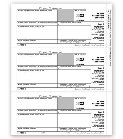 TF5187 - Laser 1098-E Form - Recipient and/or State Copy C
