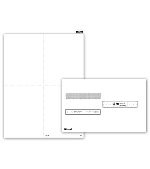 TF5221E - Blank Tax Forms - Laser W-2's with Envelopes