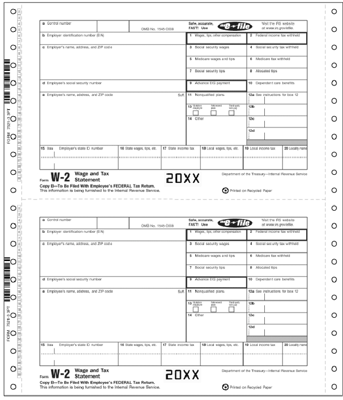 TF7521 - Continuous One-Wide W-2 Forms - Magnetic Media