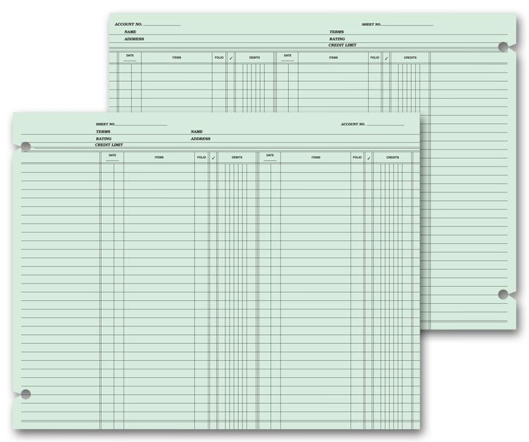 21119 - Double Entry Accounting Ledger Sheets
