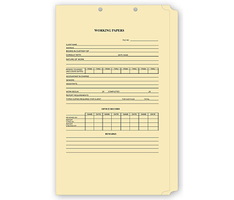 Our industry-best work sheet holders are legal-sized time savers, featuring preprinted reference data on the front cover!