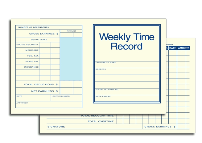 221 - Weekly Time Record Cards