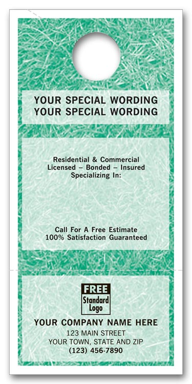 Customized door hangers specially designed for landscaping companies.